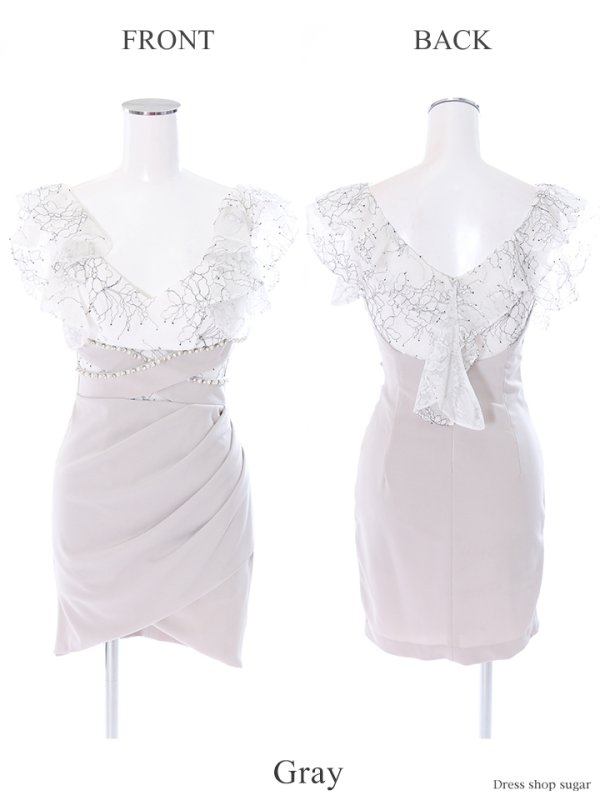 画像13: 【Jessica/ジェシカ】フリルデザイン/タック/レース/ミニドレス /キャバドレス【HC03】