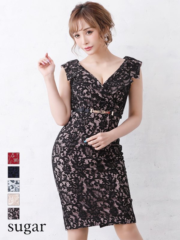 画像5: ☆大人気再入荷☆【Rosett/ロゼット】総レース/襟デザイン/膝丈/ミニドレス/キャバドレス[HC03]