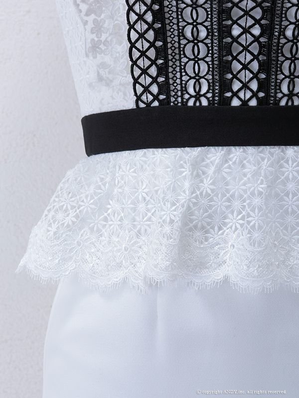 画像8: 訳あり商品※色移り【an/アン】レース/ペプラム/タイト/キャバドレス[OF2A]