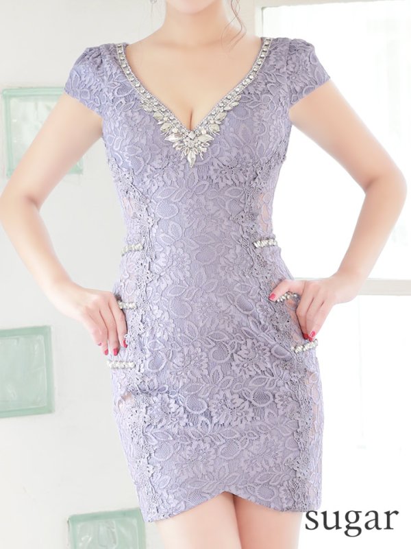 画像5: XSサイズあり【Glossy/グロッシー】ボウタイチョーカー付き/ シンプル/ バストジップ/ キャミ/ ミニドレス/ キャバドレス[OF08]