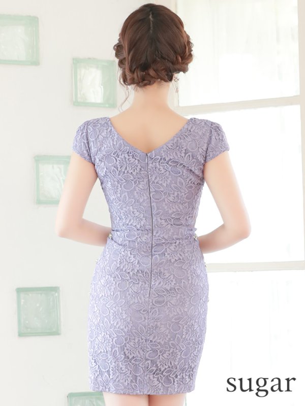 画像6: XSサイズあり【Glossy/グロッシー】ボウタイチョーカー付き/ シンプル/ バストジップ/ キャミ/ ミニドレス/ キャバドレス[OF08]