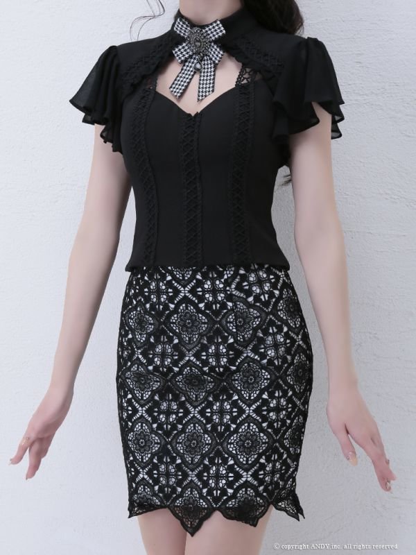 画像12: 【an/アン】ブローチネック/ セットアップ/ フラワースカート/ キャバドレス[OF05]