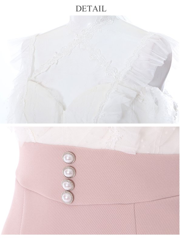 画像4: 訳あり商品☆汚れあり☆【ROBE de FLEURS/ローブドフルール】首元クロスデザイン / ドット柄/ オフショル/ キャバドレス[OF2]