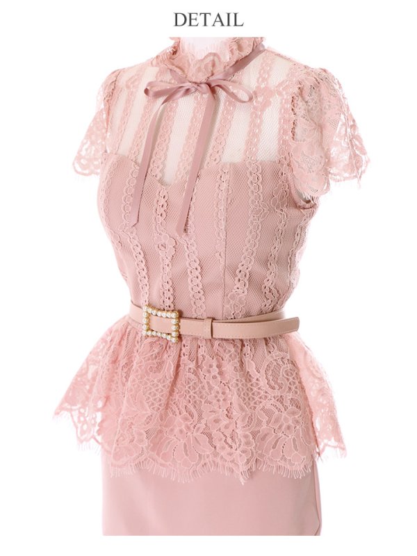 画像10: 【ANDY/アンディ】ハイネック/レース/ペプラム/タイト/キャバドレス[OF05]