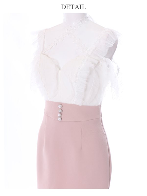 画像3: 訳あり商品☆汚れあり☆【ROBE de FLEURS/ローブドフルール】首元クロスデザイン / ドット柄/ オフショル/ キャバドレス[OF2]