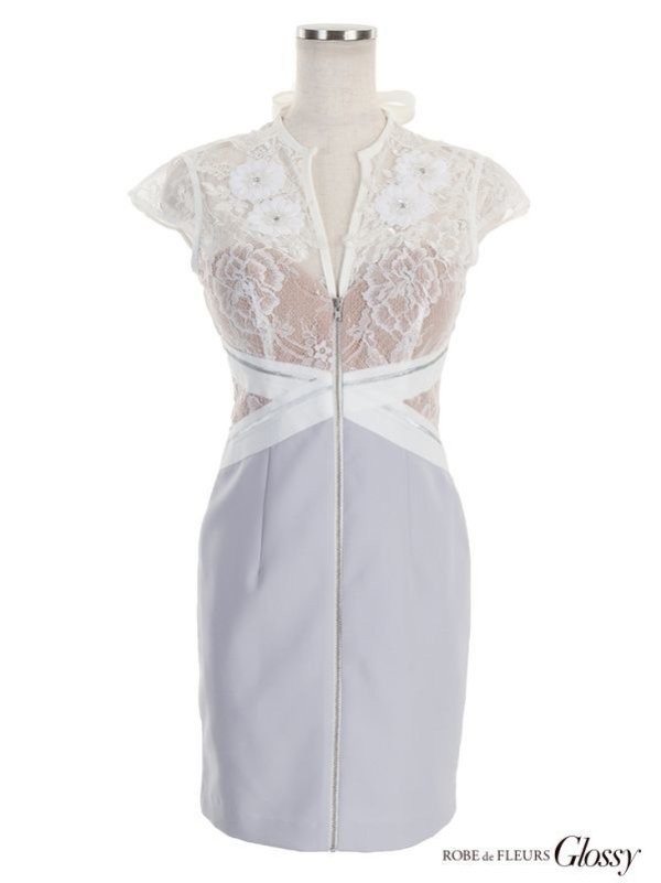 画像8: XS-Lサイズあり【Glossy/グロッシー】ボレロ着脱可能/ ローベルトデザイン/ プリーツ/ ミニドレス/ キャバドレス[OF08]