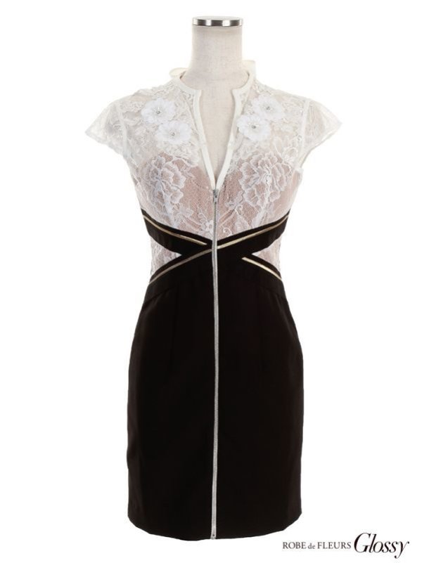 画像4: XS-Lサイズあり【Glossy/グロッシー】ボレロ着脱可能/ ローベルトデザイン/ プリーツ/ ミニドレス/ キャバドレス[OF08]