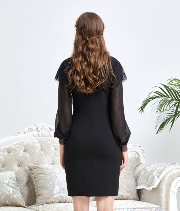 画像5: 【ERUKEI エルケイ】ショルダーレース/首元ビジュー/ミニドレス /キャバドレス[OF2]