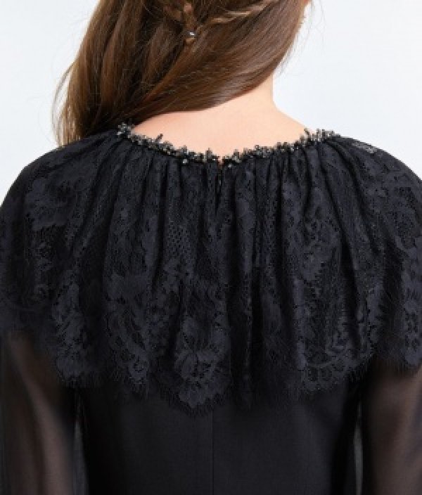 画像13: 【ERUKEI エルケイ】ショルダーレース/首元ビジュー/ミニドレス /キャバドレス[OF2]