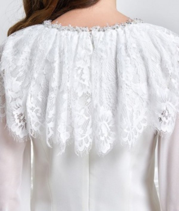 画像14: 【ERUKEI エルケイ】ショルダーレース/首元ビジュー/ミニドレス /キャバドレス[OF2]