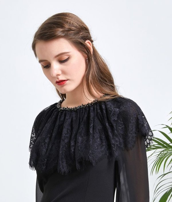 画像9: 【ERUKEI エルケイ】ショルダーレース/首元ビジュー/ミニドレス /キャバドレス[OF2]