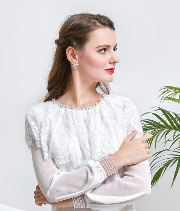 画像10: 【ERUKEI エルケイ】ショルダーレース/首元ビジュー/ミニドレス /キャバドレス[OF2]