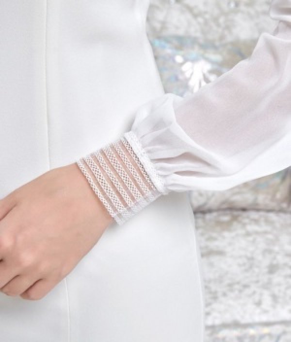 画像16: 【ERUKEI エルケイ】ショルダーレース/首元ビジュー/ミニドレス /キャバドレス[OF2]