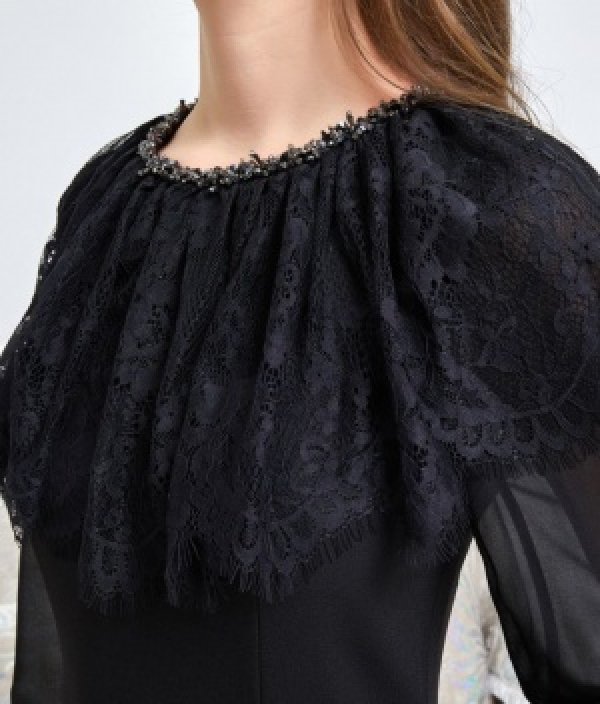 画像17: 【ERUKEI エルケイ】ショルダーレース/首元ビジュー/ミニドレス /キャバドレス[OF2]