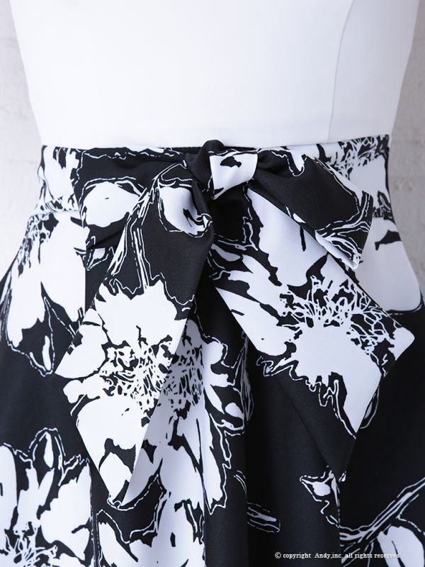 画像15: 【ANDY】フラワープリント/ オフショル/ モノトーンカラー/ フレアミニ/ キャバドレス[OF05]