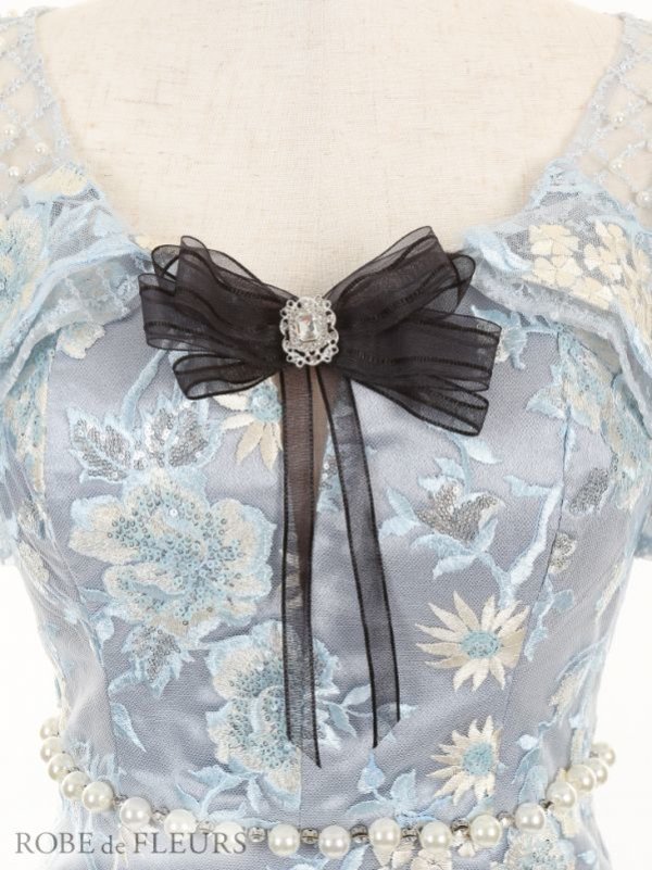 画像5: 即日発送!! XSサイズあり【ROBE de FLEURS/ローブドフルール】スパンコール刺繍/ レース/ フリルスリーブ/ タイトミニ/ キャバドレス[OF08]