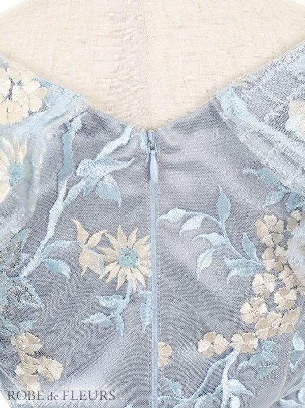 画像8: 即日発送!! XSサイズあり【ROBE de FLEURS/ローブドフルール】スパンコール刺繍/ レース/ フリルスリーブ/ タイトミニ/ キャバドレス[OF08]