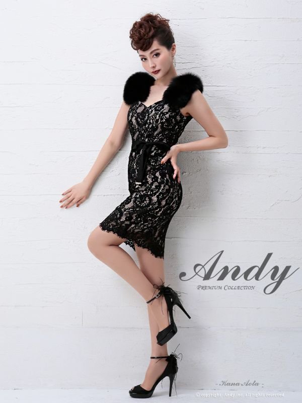 画像19: 【ANDY/アンディ】ファー付き/ 総レース/ ウェストリボン/ タイト/ ミニドレス/ キャバドレス[OF05]