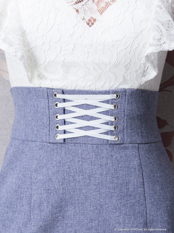 画像7: 【an/アン】レース切り替え / チョーカー付き/ レースアップ/ タイト/ キャバドレス[OF05]