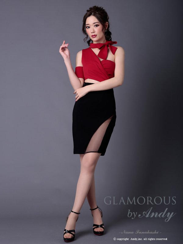 画像2: 【DREMO 12 掲載商品】カットアウト/リボンネック/ ストレッチ/ タイト/ ミニドレス/ キャバドレス[OF05]