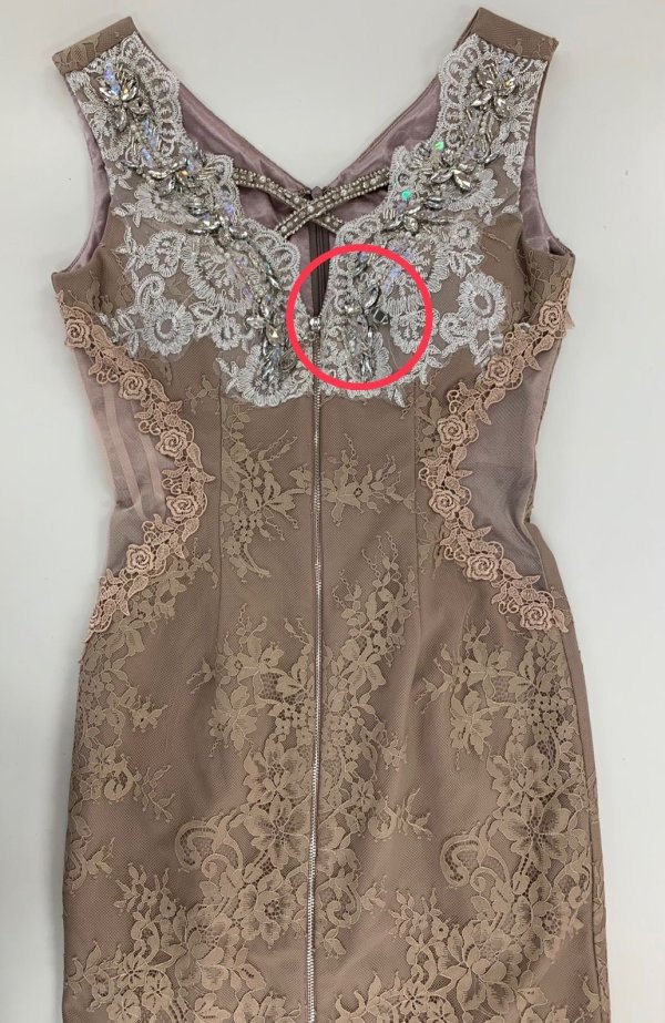 画像7: 訳あり商品☆ビジュー取れ☆【Glossy/グロッシー】サイドレース切替/ フロントジッパー/ タイト/ ミニドレス/ キャバドレス[OF2]