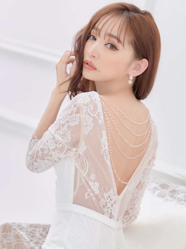 画像16: Lサイズあり!!【JEAN MACLEAN/ジャンマクレーン】レース/ バックシャン/長袖/ 7分袖/ タイト/ 膝丈/ミディアム/ ミニドレス/ キャバドレス【HC02】