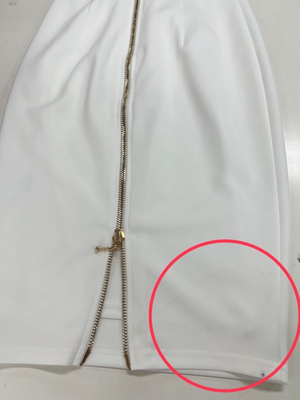 画像8: 訳アリ商品☆裾部分シミのような汚れあり☆ XSサイズあり【Veautt/ヴュート】【OF05】バストビジュー/ バックオープンファスナー/ ジップ/ 長袖/ 袖あり/ スリット/ ひざ丈/ タイト/ ミディアムドレス/ キャバドレス