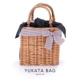 ラタン編み長方形カゴバッグ[YMT]