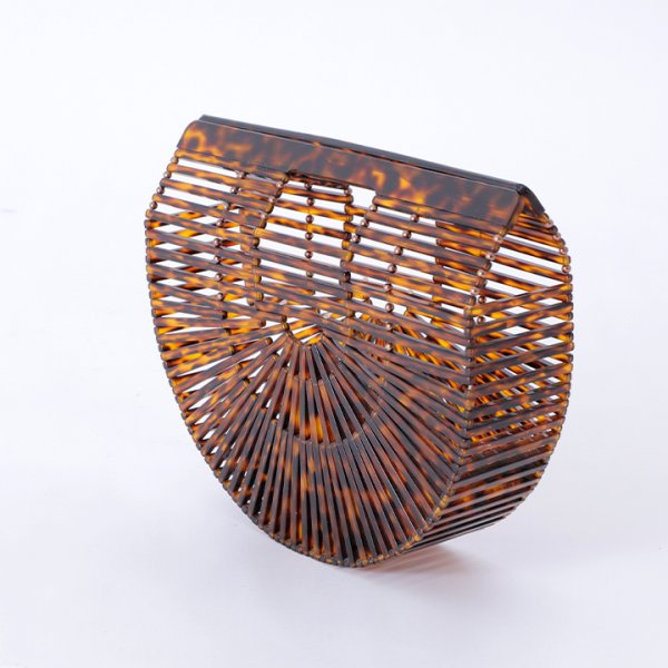 画像3: べっ甲ハーフラウンドバッグ[YMT]