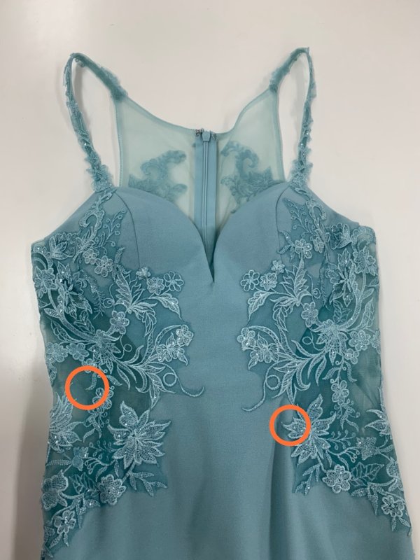 画像10: 訳あり商品☆一部汚れあり☆【Lip line/リップライン】ワンカラー/ フラワー刺繍/ サイドシアー/ ノースリーブ/ ストレッチ/ タイト/ ロングドレス/ キャバドレス long[HC03]