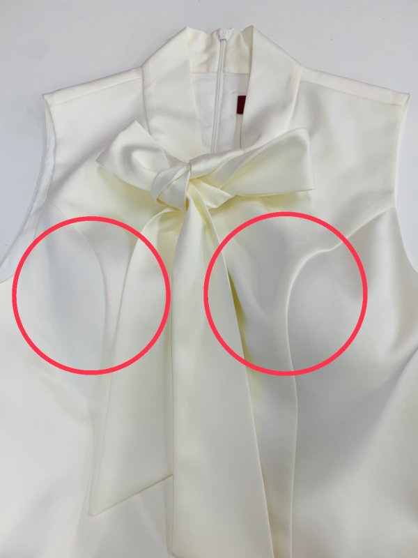 画像2: 訳あり商品☆汚れあり☆XS-Lサイズあり【ERUKEI エルケイ】 シンプル/ ワンカラー/ リボンネック/ ノースリーブ/ Aライン/ ワンピース/ ミニドレス/ キャバドレス[OF2]