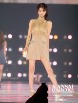 【七海なみ/関西コレクション着用】XSサイズあり【ANIER./アニエル】【ROBE de FLEURS/ローブドフルール】Satin Bijou back open halter mini dress/ サテン/ ビジュー/ バックオープン/ ホルター/ ミニドレス/ キャバドレス[OF08]