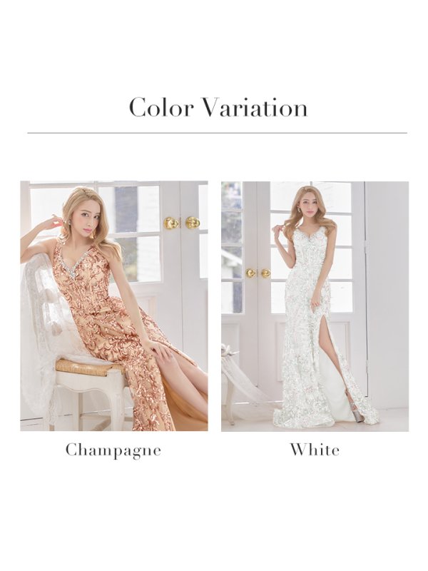 画像11: 【JEAN MACLEAN/ジャンマクレーン】マーメイド/ スパンコール/ スリット/ ビジュー/ノースリーブ/ タイト/ ロングドレス/ キャバドレス long[OF2A]