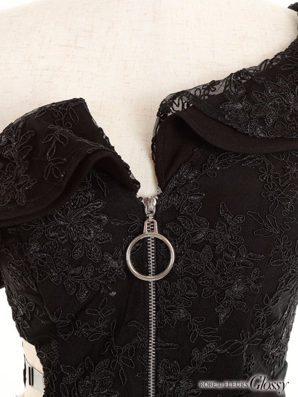 画像7: XSサイズあり【Glossy/グロッシー】チョーカー付き/ ダブルボタン/ セットアップ/ キャミ/ ミニドレス/ キャバドレス[OF08]