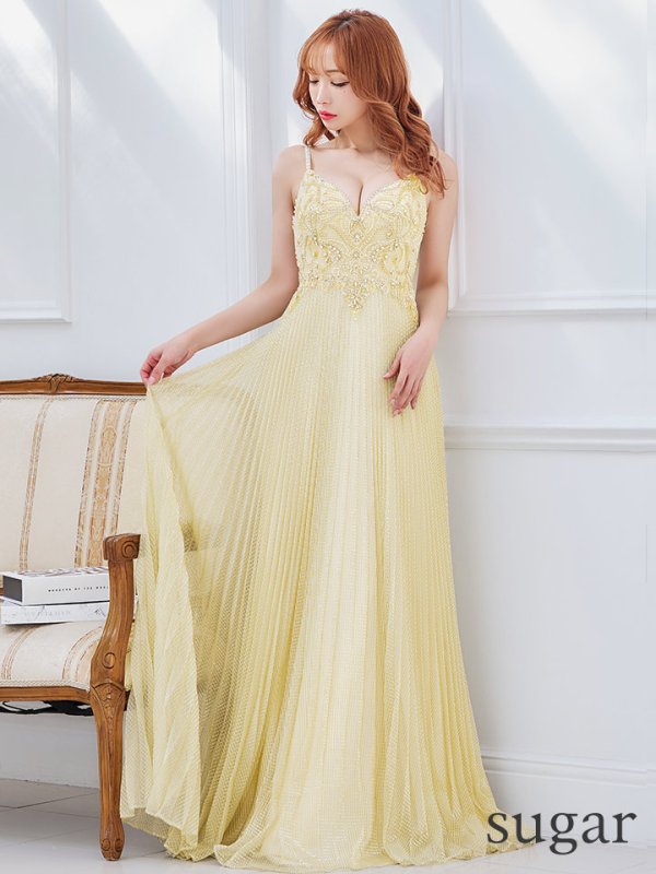 画像7: Lサイズあり【JEAN MACLEAN/ジャンマクレーン】ワンカラー/ Aライン/ フレア/ ラメ/ ビジュー/ ロング/ キャバドレス long[OF2A]