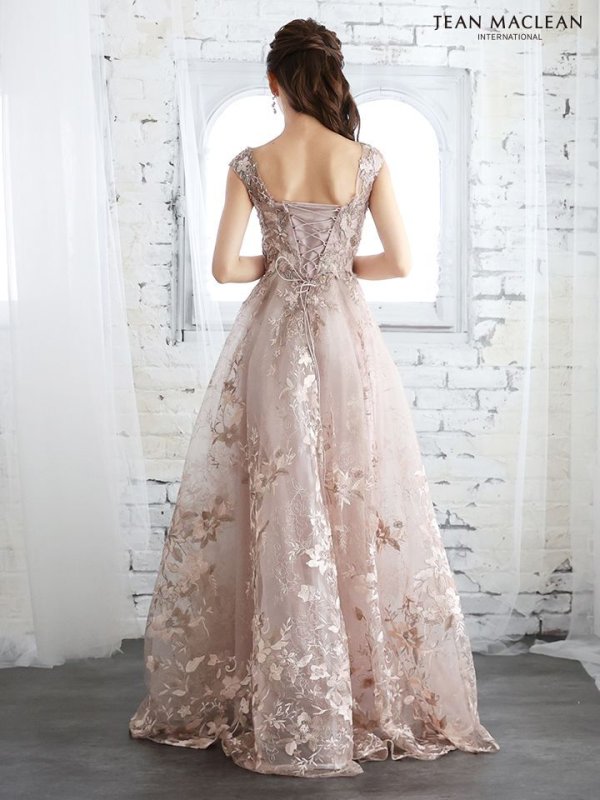 画像8: Lサイズあり【JEAN MACLEAN/ジャンマクレーン】フラワー刺繍レース/ Aライン/ フレア/ ロング/ キャバドレス long[OF2A]