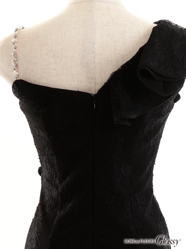 画像15: 【Glossy/グロッシー】チュール切替/ アシンメトリー/ タイト/ キャバドレス【OF08】