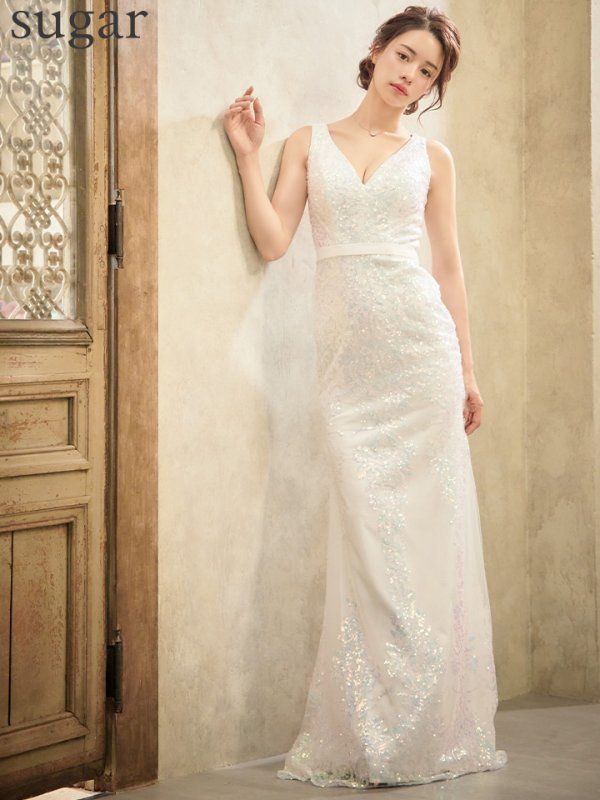 画像7: Lサイズあり【JEAN MACLEAN/ジャンマクレーン】マーメイド/ スパンコール刺繍/ スピンドル/ ノースリーブ/ ロングドレス /キャバドレスlong[OF2A]