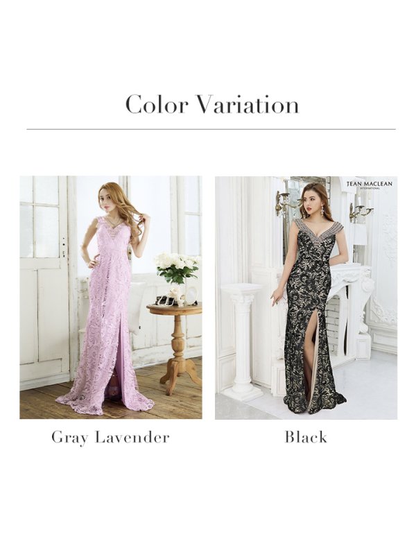 画像14: Lサイズあり【JEAN MACLEAN/ジャンマクレーン】マーメイド/ ケミカルレース/ カットアウト/ スリット/ タイト/ ロングドレス/ キャバドレス long[OF2A]