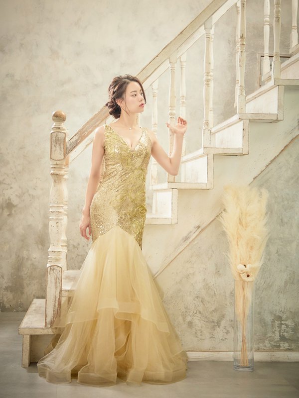 画像3: Lサイズあり【JEAN MACLEAN/ジャンマクレーン】マーメイド/ スパンコール/ ネットレース/ シアー/ ビジュー/ スピンドル/ チュール/ ロングドレス/ キャバドレス long[OF2A]