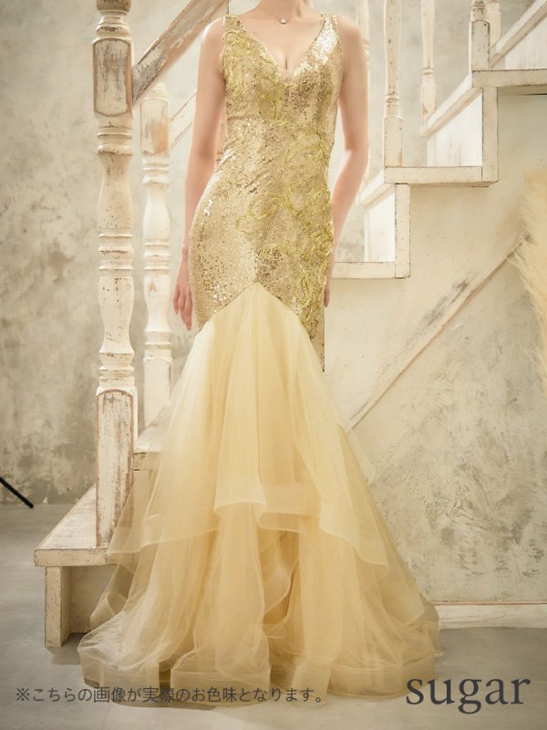 画像8: Lサイズあり【JEAN MACLEAN/ジャンマクレーン】マーメイド/ スパンコール/ ネットレース/ シアー/ ビジュー/ スピンドル/ チュール/ ロングドレス/ キャバドレス long[OF2A]