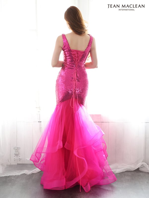 画像16: Lサイズあり【JEAN MACLEAN/ジャンマクレーン】マーメイド/ スパンコール/ ネットレース/ シアー/ ビジュー/ スピンドル/ チュール/ ロングドレス/ キャバドレス long[OF2A]