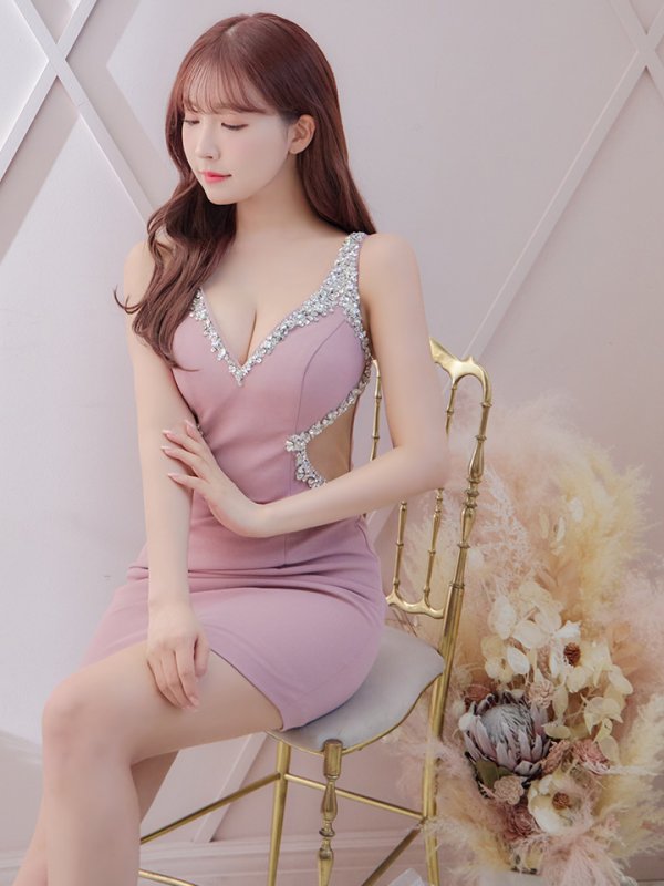 画像23: sugarオリジナルカラー・XSサイズあり【IRMA/イルマ】ワンカラー/ ビジュー/ ノースリーブ/ シアー/ストレッチ/ タイト/ ミニドレス【HC02】