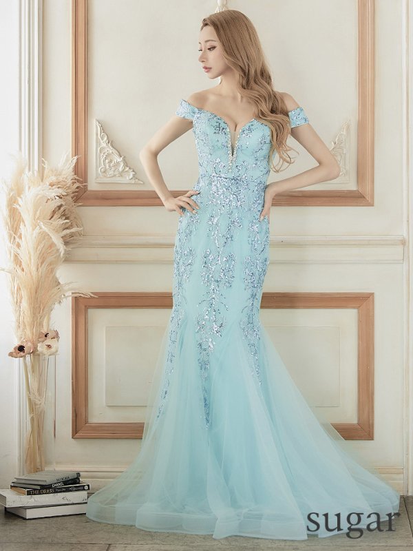 ブルー モデル:ほずみ 身長:158cm 着用サイズ:Sサイズ