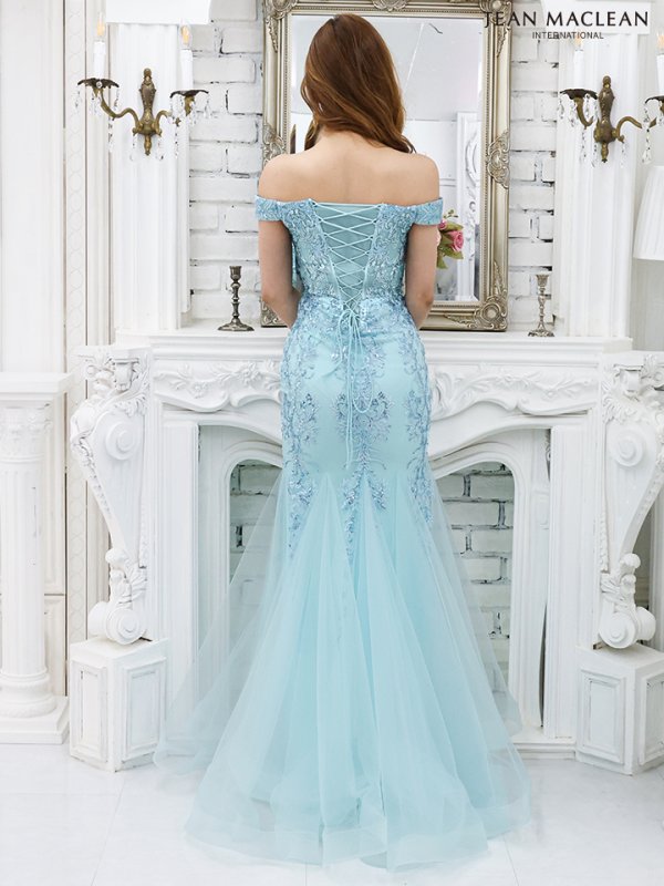 画像4: Lサイズあり【JEAN MACLEAN/ジャンマクレーン】マーメイド/ 刺繍レース/ オフショル/ スピンドル/ ロング/ キャバドレス long[OF2A]