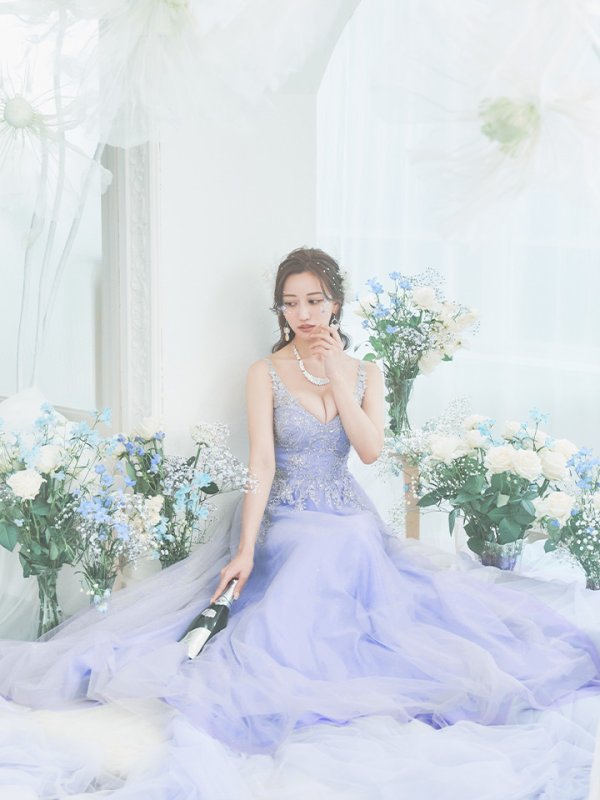 画像6: 【関西コレクション着用】Lサイズあり【JEAN MACLEAN/ジャンマクレーン】フラワー刺繍/ ラメ/ ネットレース/ スピンドル/ プリンセス/ ロングドレス/ キャバドレスlong[OF2A]