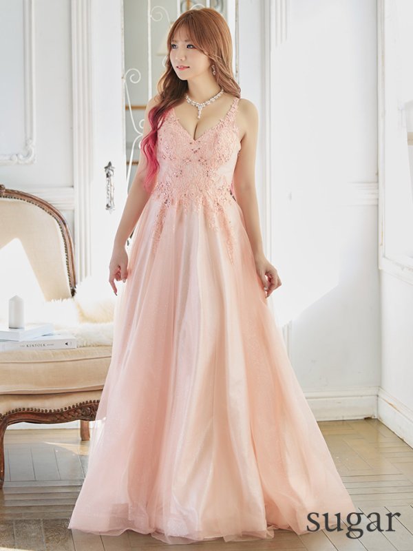 画像8: Lサイズあり【JEAN MACLEAN/ジャンマクレーン】フラワー刺繍/ ラメ/ ネットレース/ スピンドル/ プリンセス/ ロングドレス/ キャバドレスlong[OF2A]