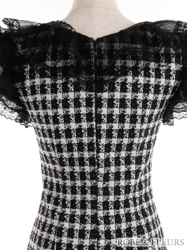 画像6: 【ROBE de FLEURS/ローブドフルール】チェックツイード/ リボン/ タイト/ ミニドレス/ キャバドレス[OF08]