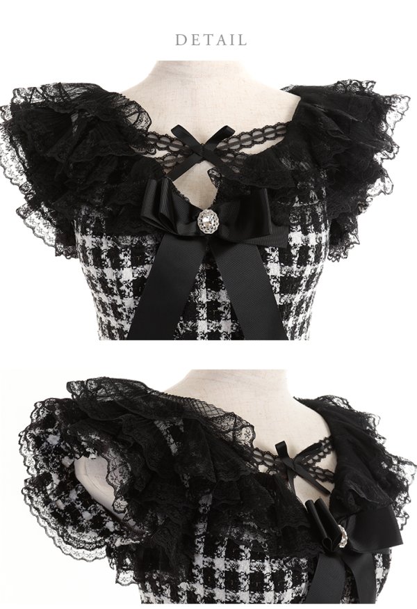 画像10: 【ROBE de FLEURS/ローブドフルール】チェックツイード/ リボン/ タイト/ ミニドレス/ キャバドレス[OF08]