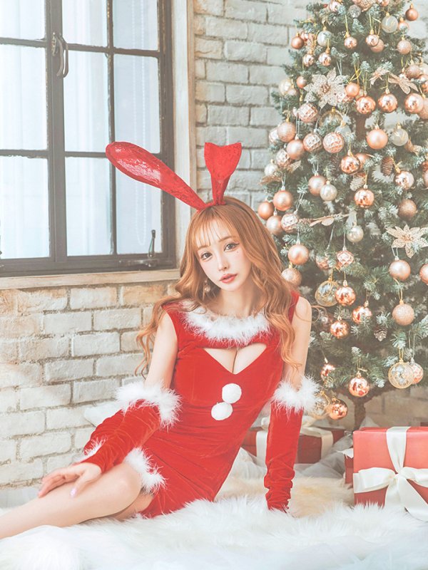 画像8: SALE!【サンタコス 5点セット】【S-Mサイズ/2カラー】セクシーバニーサンタコスプレ[OF01]